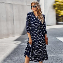 Load image into Gallery viewer, Original Design Innovative Women's Spring/summer 2021 Classic Wave Point Print Dress