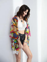 Load image into Gallery viewer, Attractive Colorful Half Sleeve Shawl Cover-up Tops