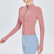 Load image into Gallery viewer, Autumn and winter new zipper long-sleeved sports jacket quick-drying slimming yoga wear women&#39;s running fitness sports top