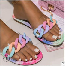 Load image into Gallery viewer, Large Size Women&#39;s Shoes Candy Color Sweet Wind Cool Slippers