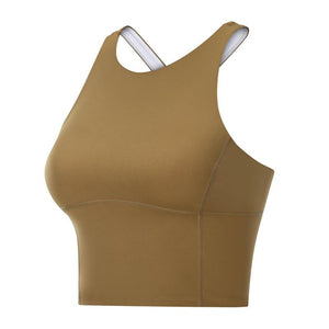 Wide shoulder belt sports underwear women's shockproof running gathered yoga training vest beautiful back fitness bra