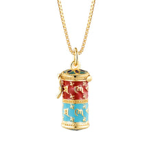 Load image into Gallery viewer, s925 silver six word truth enamel color necklace bottle Gawu box pendant