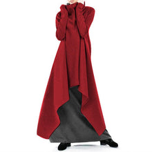 Load image into Gallery viewer, Loose irregular solid color robe sweatshirt turtleneck sweater woman