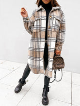 Load image into Gallery viewer, Plaid print woolen coat