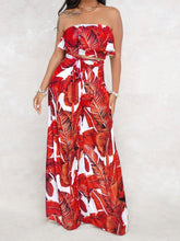 Load image into Gallery viewer, SEXY PRINTING STRAPLESS FLOUNCE TOP WIDE-LEG TROUSERS SUIT