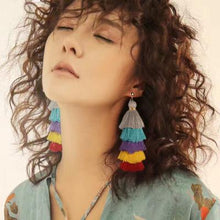 Load image into Gallery viewer, Handmade long tassel colorful bohemia style statement fashion party
