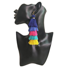 Load image into Gallery viewer, Handmade long tassel colorful bohemia style statement fashion party