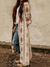 Load image into Gallery viewer, Printed long sleeve long knit jacket