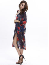 Load image into Gallery viewer, Elegant 3/4 Sleeve Beach Long Shawl Cover-up Tops