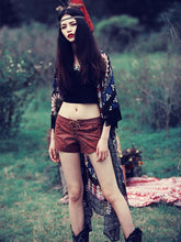 Load image into Gallery viewer, Popular Blue Bohemia Half Sleeve Long Cover-Up Tops