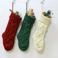 Load image into Gallery viewer, 46CM Knitting Wool Home Wall Decoration Candy Bag Socks Set Diamond Gift Bag Socks Hanging Christmas Socks Set