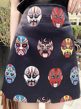 Load image into Gallery viewer, Summer New Temperament National Style Facebook Print Short Skirt