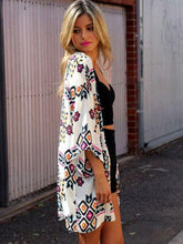 Load image into Gallery viewer, Chiffon Arrow Print White Bohemia Beach Mini Cover-Up Swimwear