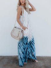 Load image into Gallery viewer, Bohemian Print V-Neck Sling Backless Maxi Dress