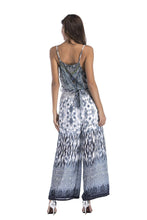 Load image into Gallery viewer, 5 pattern Wide-leg pants sexy halter V-neck lady print panties chiffon Rompers