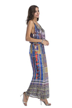 Load image into Gallery viewer, 5 pattern Wide-leg pants sexy halter V-neck lady print panties chiffon Rompers