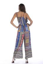 Load image into Gallery viewer, 5 pattern Wide-leg pants sexy halter V-neck lady print panties chiffon Rompers