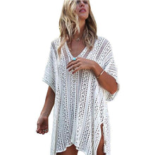 Load image into Gallery viewer, New Knit Hollow Irregular Swimwear Bikini Cover Up