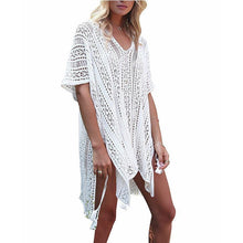 Load image into Gallery viewer, New Knit Hollow Irregular Swimwear Bikini Cover Up