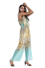 Load image into Gallery viewer, 5 pattern Wide-leg pants sexy halter V-neck lady print panties chiffon Rompers
