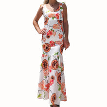 Load image into Gallery viewer, Sexy V-neck Floral Printed Chiffon Mermaid Maxi Dress