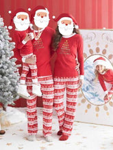 Load image into Gallery viewer, Christmas Day Plus Size Family Clothing Pajamas Autumn Winter Long Sleeve Letter Print Top And Long Print Pants Trousers One Set