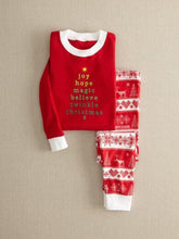 Load image into Gallery viewer, Christmas Day Plus Size Family Clothing Pajamas Autumn Winter Long Sleeve Letter Print Top And Long Print Pants Trousers One Set