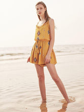 Load image into Gallery viewer, Print Spaghetti Strap Tassel Bohemia Rompers