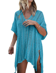 New Knit Hollow Irregular Swimwear Bikini Cover Up