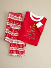 Load image into Gallery viewer, Christmas Day Plus Size Family Clothing Pajamas Autumn Winter Long Sleeve Letter Print Top And Long Print Pants Trousers One Set