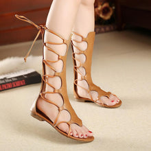 Load image into Gallery viewer, Cross Strap Thong Flat Heel Sandals For Women