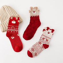 Load image into Gallery viewer, 3 Pairs Christmas Winter Warm Deer Elk Xmas Socks Gifts