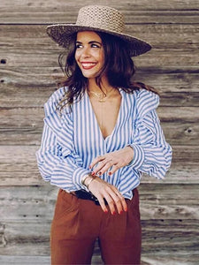 Fashion Stripe Long Sleeve T Shirt Top Blouse