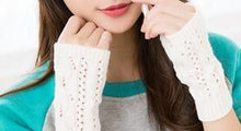 Load image into Gallery viewer, Half refers to the warm knit typing women s thick wool Half palm gloves - 2