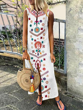Load image into Gallery viewer, Boho Floral Summer Sleeveless Split Maxi Dress