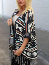 Load image into Gallery viewer, Bohemian Tasseled  Printing Mid-Sleeved Striped Coat