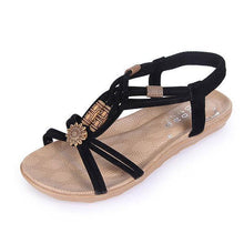Load image into Gallery viewer, Flower Bead Knitting Clip Toe Slip On Flat Beach Outdoor Sandals