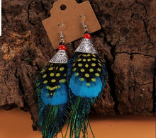 Load image into Gallery viewer, Peacock Feather Ethnic Long Earrings