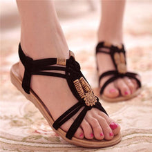 Load image into Gallery viewer, Flower Bead Knitting Clip Toe Slip On Flat Beach Outdoor Sandals