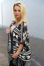 Load image into Gallery viewer, Bohemian Tasseled  Printing Mid-Sleeved Striped Coat