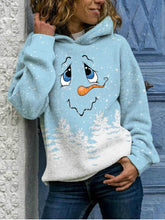 Load image into Gallery viewer, Snowman Face Print Long Sleeve Hoodies