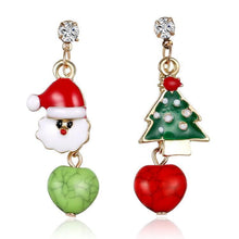 Load image into Gallery viewer, Festive Christmas Tree Santa Claus Stud Earrings