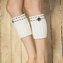 Load image into Gallery viewer, Boot cuff thick short-sleeved thick thick bamboo knit wool yarn socks - 6