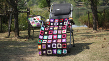 Load image into Gallery viewer, Grandmother&#39;s Block Checkered Handmade Crochet Blanket