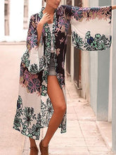 Load image into Gallery viewer, Chiffon Printed Belt Loose Seaside Holiday Beach Sunscreen Cardigan Cover Up