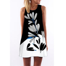Load image into Gallery viewer, Printed Round Neck Sleeveless Petal Mini Dress