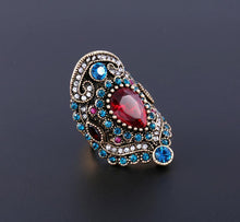 Load image into Gallery viewer, Retro Bohemia Crystal Ruby Gemstone Ring