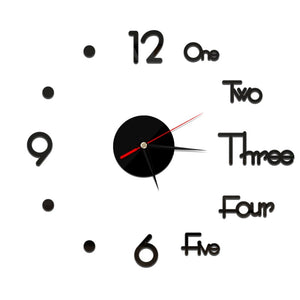 3D Wall Clock Mirror Wall Stickers Creative DIY Wall Clocks Removable Art Decal Sticker Home Decor Living Room Quartz Needle Hot