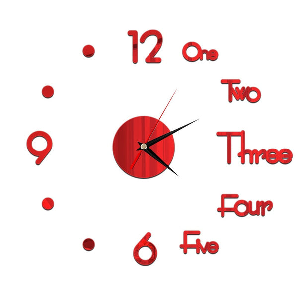 3D Wall Clock Mirror Wall Stickers Creative DIY Wall Clocks Removable Art Decal Sticker Home Decor Living Room Quartz Needle Hot