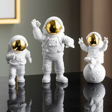 Load image into Gallery viewer, 3Pc Astronaut Decor Action Figures and Moon Home Decor Resin Astronaut Statue Room Office Desktop Decoration Presents Boy Gift